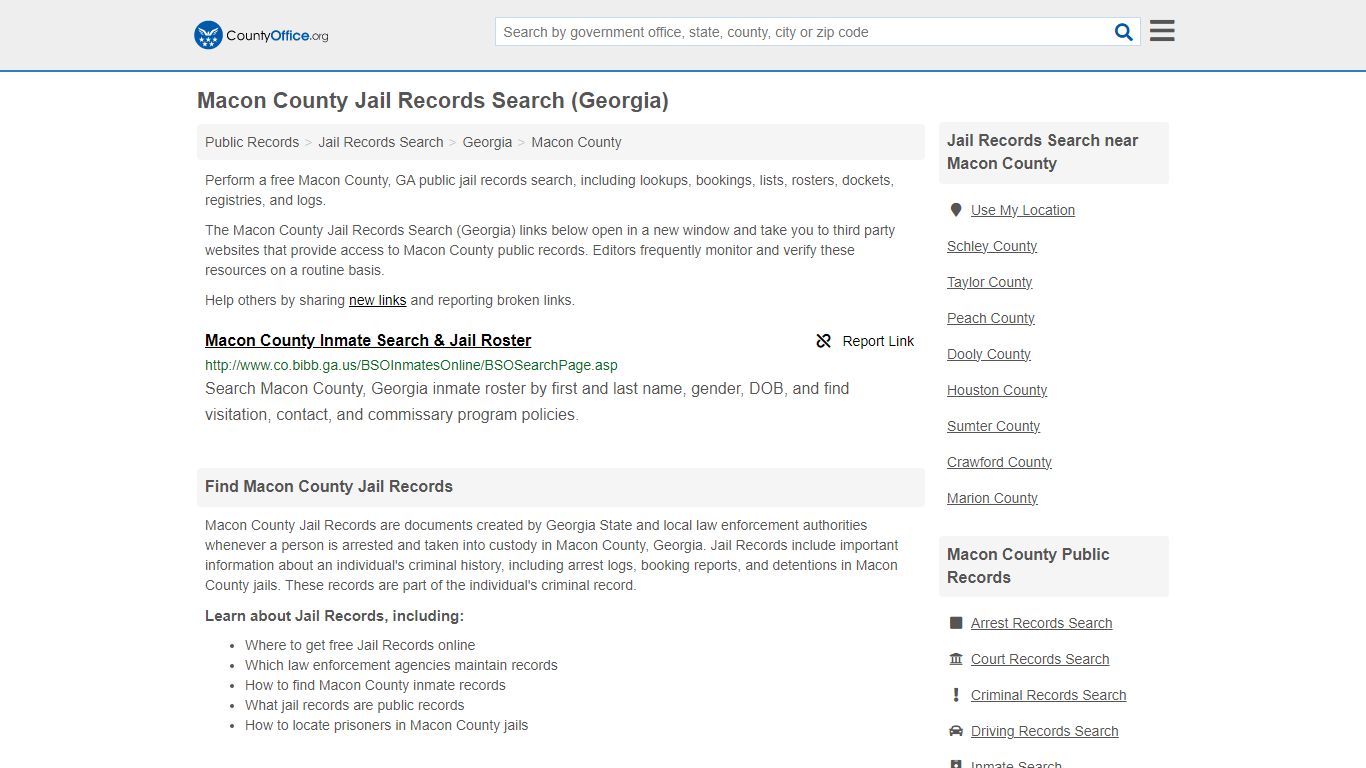 Jail Records Search - Macon County, GA (Jail Rosters & Records)